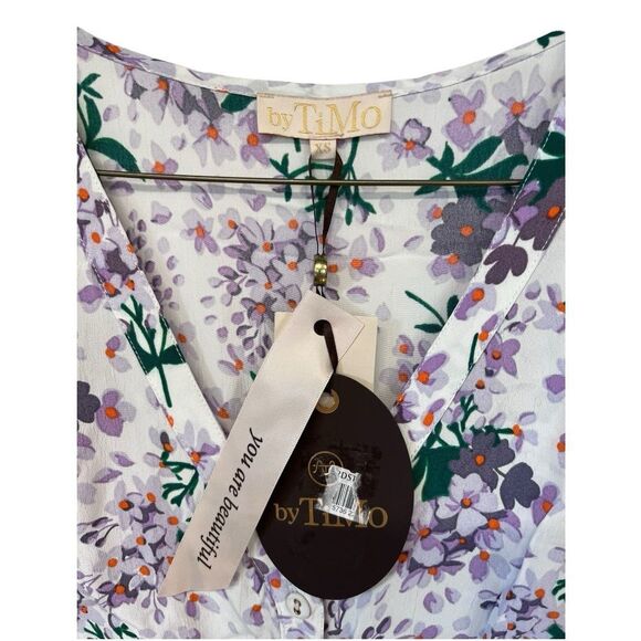 NWT ByTiMo | Summer Floral Print Button Front Midi Dress XS - Picture 6 of 11